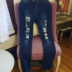 Distressed jeans